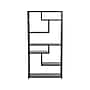 Household Essentials Jamestown 65" 6-Shelf Bookcase, Black Oak/Black Laminate/Steel (8181-1)~#|#~4FB68D5D-0558-4825-8F1C1034CB3E8BAA_sc7