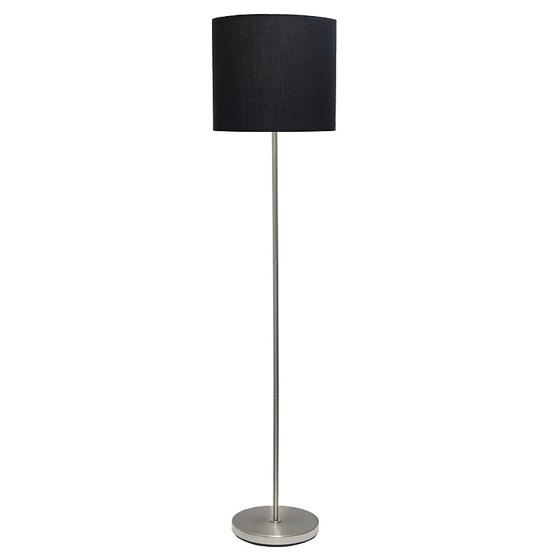 Simple Designs 57" Floor Lamp with Drum Shade, Black (LF2004-BLK) image 1
