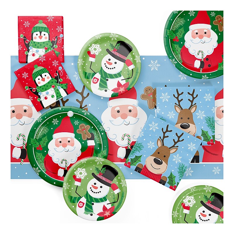 Say Hooray! Christmas Cheer Tableware Kit, Multicolored, 49/Pack (DTC9393E2A) image 1