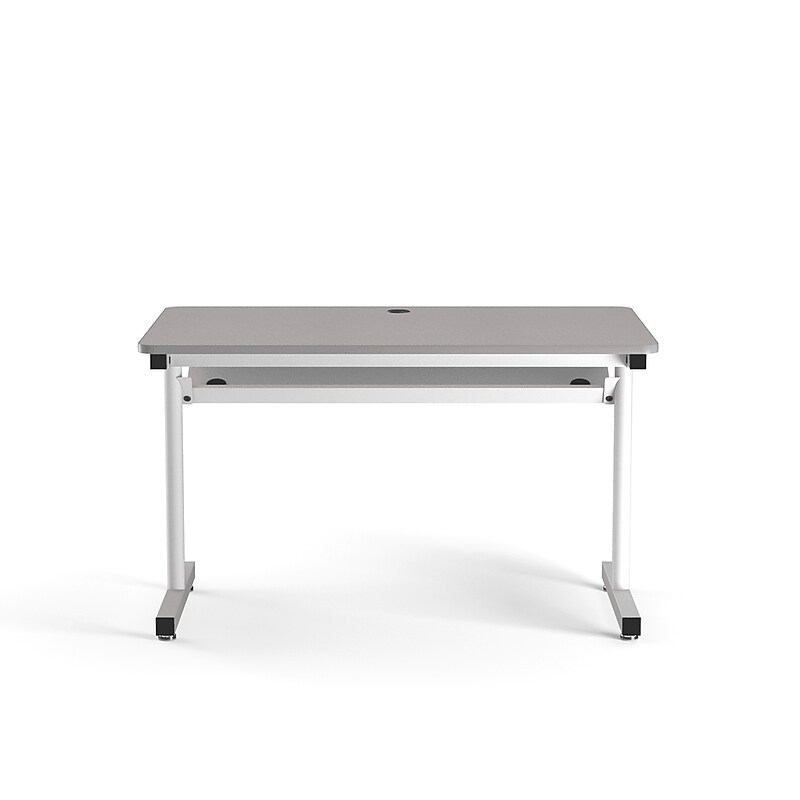VersaDesk 48"W Basic Computer Table, Grey/White (BCT4830-WG) image 1