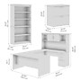 Bestar Logan 66"W U or L Shaped Desk with Hutch, File Cabinet, and Bookcase, Bark Grey (46851-47)~#|#~4FCEAA24-7CD7-4248-A261DD588579C561_sc7