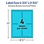 Avery Laser/Inkjet Multipurpose Rectangle Labels, 4.75" x 3.75", Bright Blue, 320/Box (94254)~#|#~4FD191F4-63B2-4728-99142DB0E663BC60_sc7
