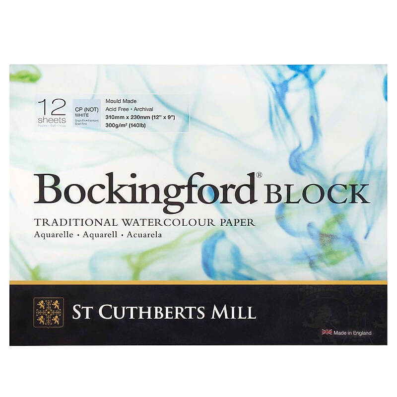 St Cuthberts Mill Bockingford Block 12" x 9" Watercolor Sketch Pad, 12 Sheets/Pad (STCT46930001011C) image 1