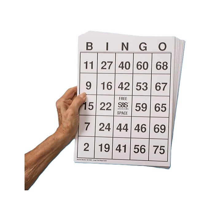 S&S Worldwide Large Print Bingo Cards, 25/Pack (GA2040) | Staples for Free Printable Large Print Bingo Cards