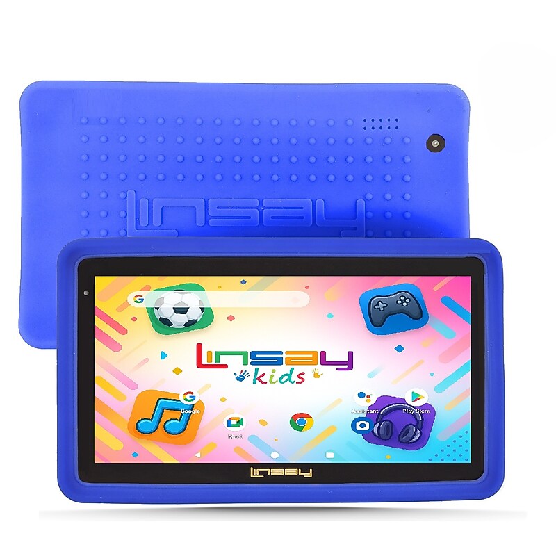 Linsay 7" Octa Core Tablet, WiFi, 128GB SSD, Android 15, Bundled with Kids Blue Defender Case (F7UXD128Bundled with KidsBLUE) image 1