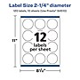 Avery Laser/Inkjet Round Multipurpose Labels, White, 12 Labels/Sheet, 10 Sheets/Pack (94510-WMF10)~#|#~4FFA0F53-36ED-4F9B-AC34694A01B04C6D_sc7