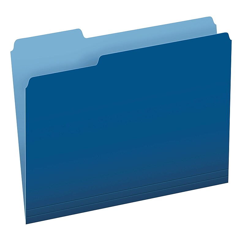 Pendaflex Two-Tone File Folders, 1/3-Cut Tab, Letter Size, Navy Blue, 100/Box (152 1/3 NAV) image 1