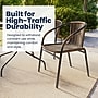 Flash Furniture Lila 28'' Square Table with 4 Rattan Stack Chairs, Dark Brown (TLH073SQ037BN4)~#|#~500D32B7-BAB0-4058-BBFCD837283BAD88_sc7