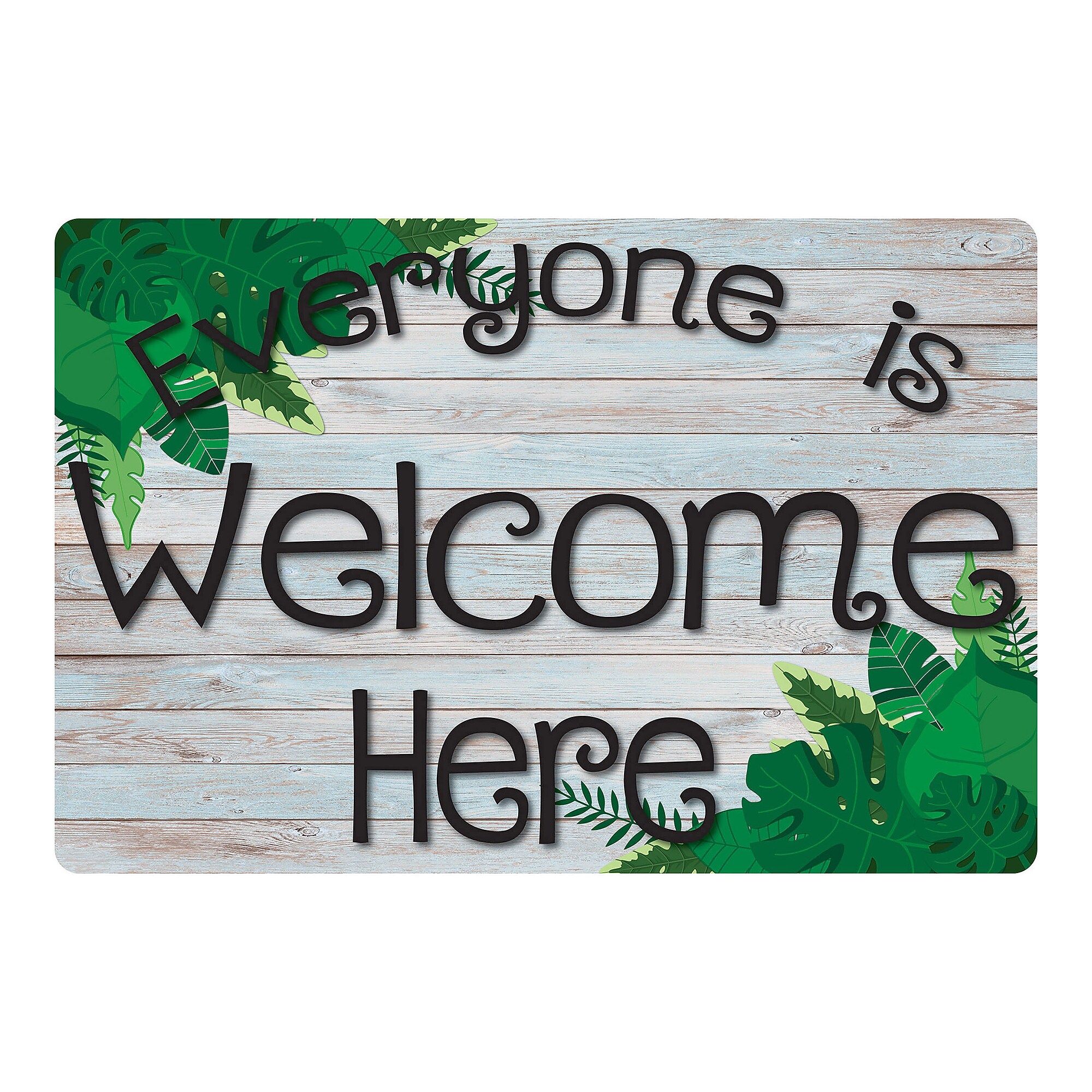 Ashley Smart Poly Commercial Floor Mat, 15.5″ x 23.5″, Wood Everyone is Welcome Here, 2/Bundle (ASH91510-2) Sansujyuku sansujyuku.com