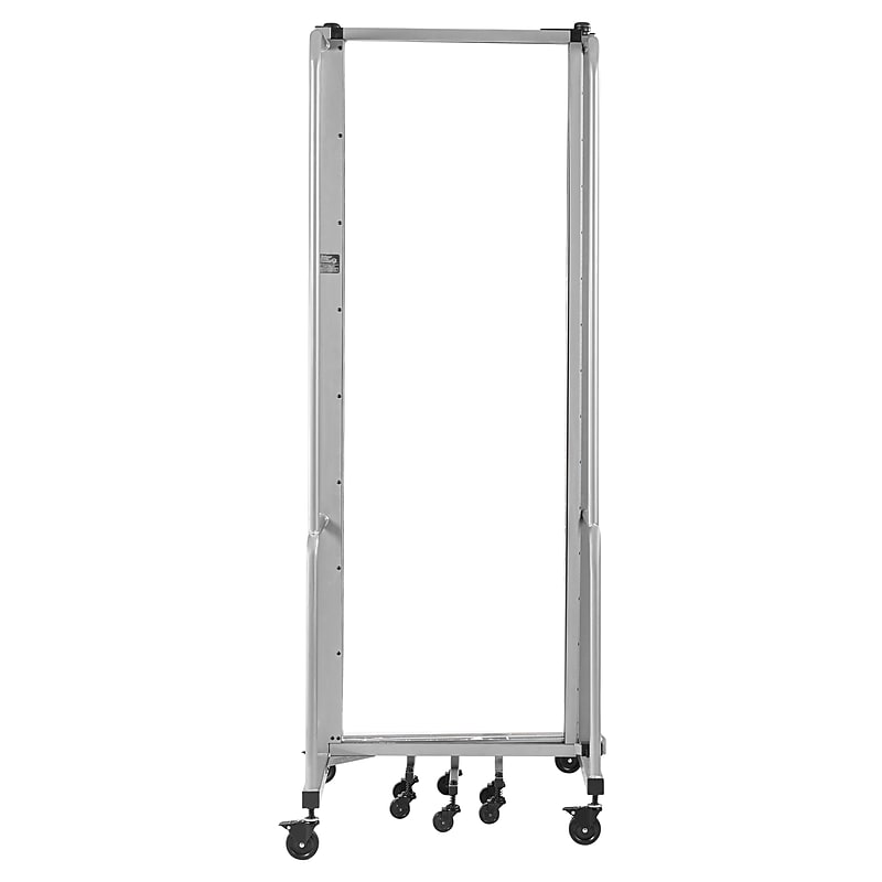 National Public Seating Robo Series 5-Panel Folding Mobile Room Divider, 72"H x 118"W, Clear Acrylic (RDG6-5CA) image 1