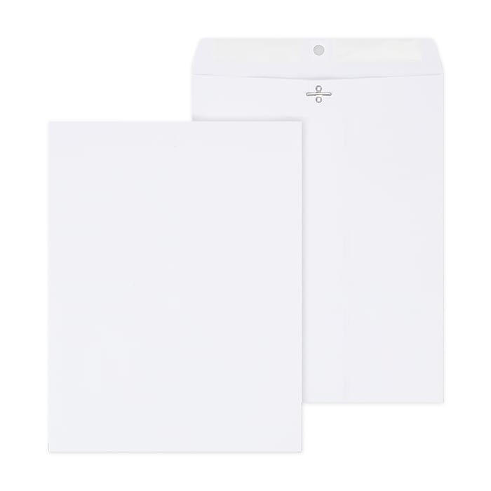 Staples 10 x 13 White Wove Clasp & Gummed Catalog Envelopes, Metal