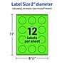 Avery Laser/Inkjet Multipurpose Circle Labels, 2" Dia., Neon Green, 120/Pack (94501)~#|#~501BA543-B9A3-4D97-8DC84FA02342488E_sc7