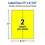 Avery Rectangle Multipurpose Labels, 11" x 4.25", Neon Yellow, 40/Pack (94266)~#|#~5025679B-C861-4ED1-B54DBAF889A69E4D_sc7