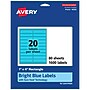 Avery Printable Rectangle Multipurpose Labels, 1" x 4", Bright Blue, 1600/Box (94202)~#|#~50260383-B6EE-4548-8A8F06DDA80997E6_sc7
