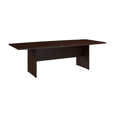Bush Business Furniture 96W x 42D Boat Shaped Conference Table with Wood Base, Mocha Cherry (99TB9642MRK)