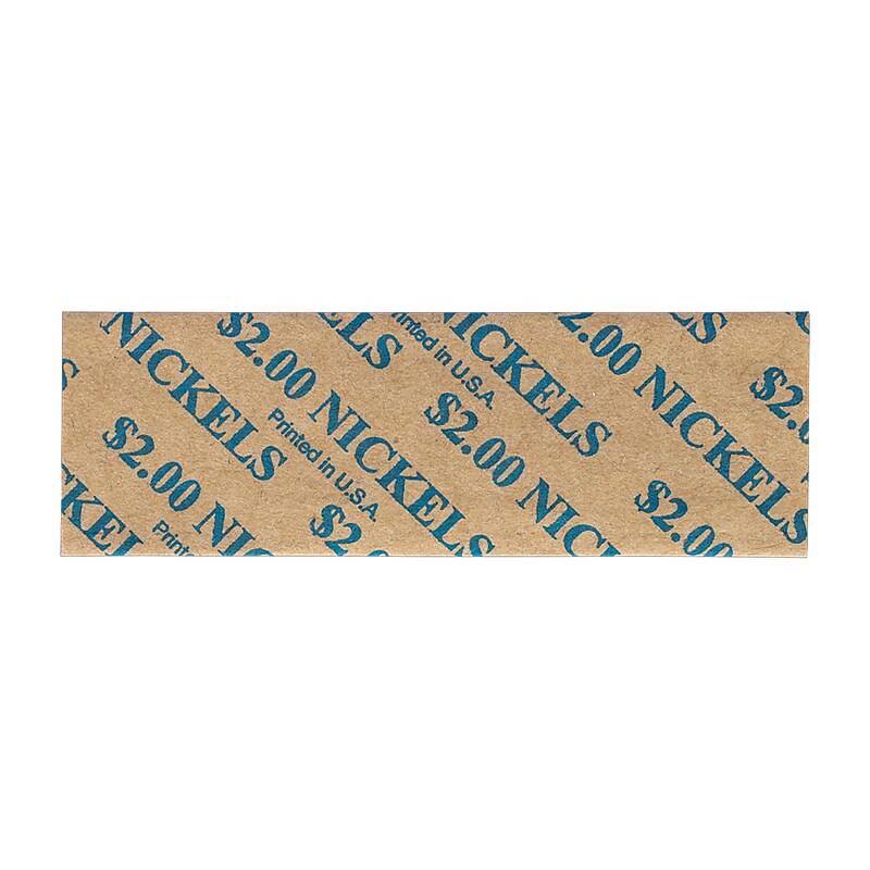 Bank Supplies Nickels Coin Wrappers, 1000/Box (100-32005) image 1