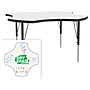 Correll 48" Clover-Shaped Activity Table, Height-Adjustable, Frosty White/Black (A48DE-CLO-80)~#|#~502C4D08-EB5A-45FF-B072B7DC03F74761_sc7