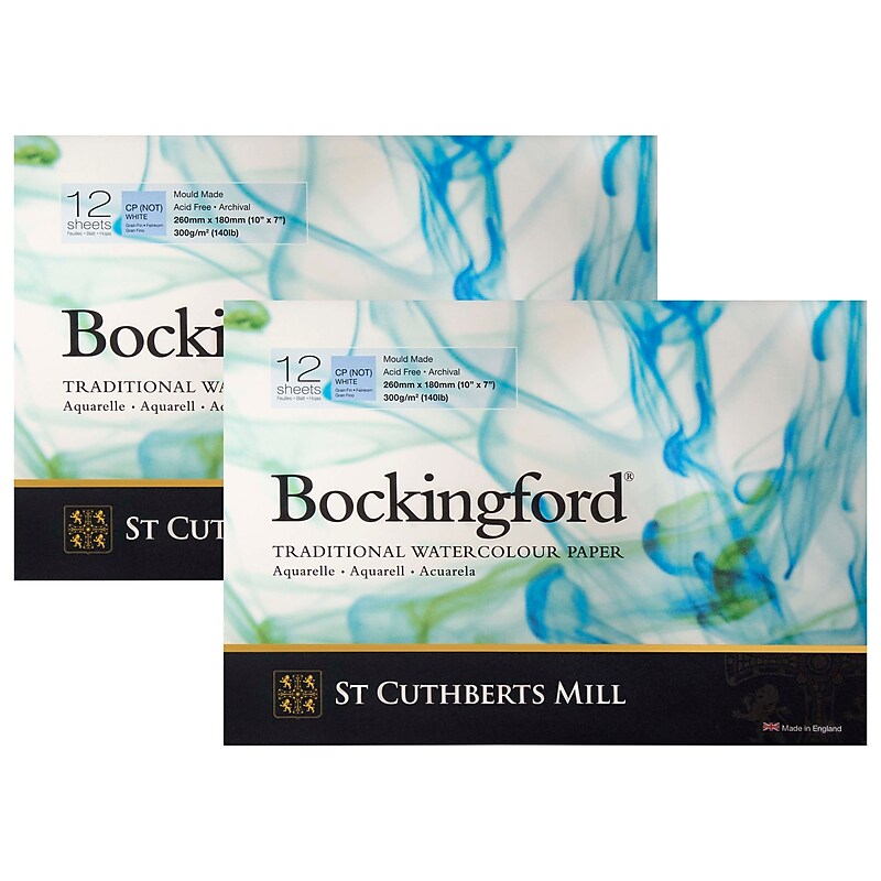 St Cuthberts Mill Bockingford 10" x 7" Watercolor Sketch Pad, 12 Sheets/Pad, 2/Bundle (STCT47130001011B-2) image 1