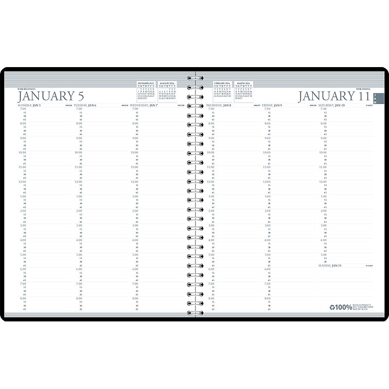 2026 House of Doolittle 8.5" x 11" Calendar Year Monthly Appointment Book, Faux Leather Cover, Black (27202-26) image 1