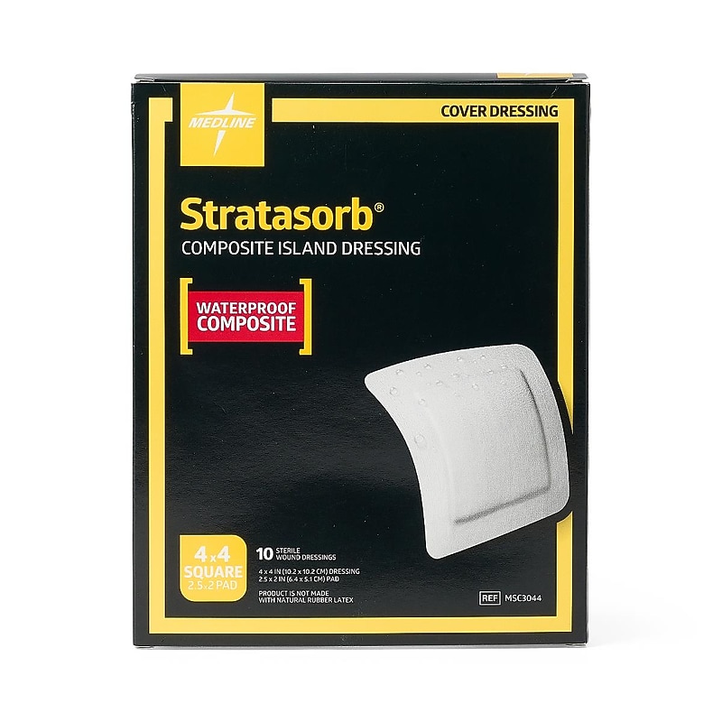 Stratasorb Waterproof Adhesive Composite Dressing, 4" x 4", 10/Box (MSC3044Z) image 1