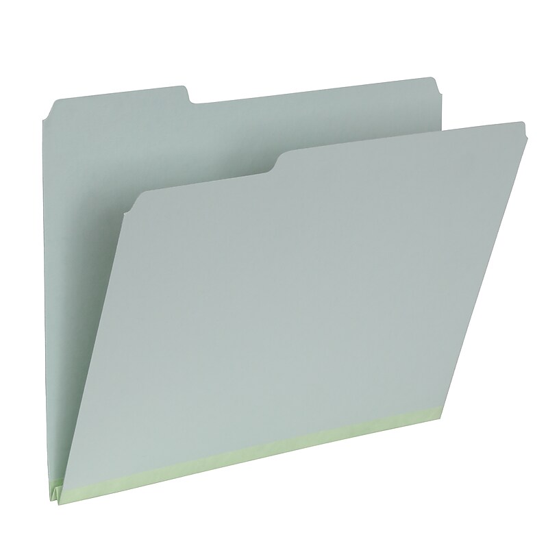Pendaflex Recycled File Folder, 1-Tab, Assorted, Letter Size, Light Green, 25/Box (17167) image 1