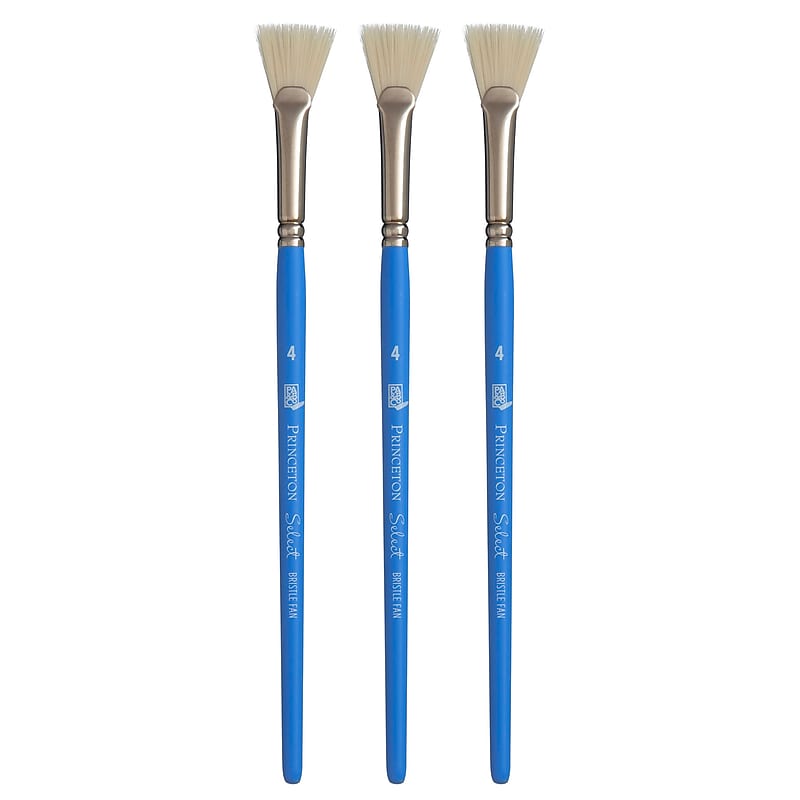 Princeton Select Artiste Mixed Media Synthetic Fan Brush Set, 3/Bundle (PBXP3750BF4-3) image 1