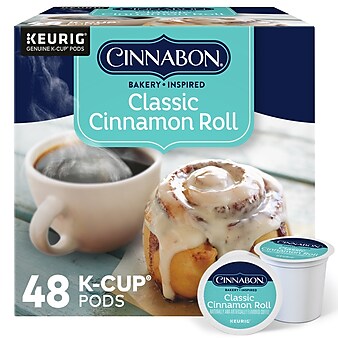 Cinnabon® Classic Cinnamon Roll Coffee, Keurig® K-Cup® Pods, Light Roast, 48/Box (373156)