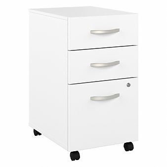 Bush Business Furniture Studio A 3-Drawer Mobile Vertical File Cabinet, Letter/Legal Size, Lockable, White (SDF216WHSU-Z)