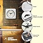 Infinity Instruments Square Retro White Wall Clock, 9.25" (13228WH-4103)~#|#~504A7038-F8DC-4697-A0D8F8BC4060DA0E_sc7