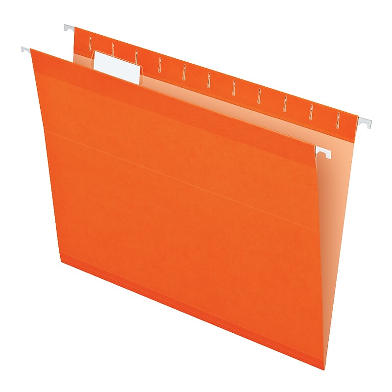 Pendaflex Reinforced Hanging File Folders, 1/5 Tab, Letter Size, Orange, 25/Box (04152 1/5 ORA) image 1