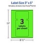 Avery Laser/Inkjet Multipurpose Rectangle Labels, 3" x 5", Neon Green, 120/Pack (94213)~#|#~505ABEA1-37C3-4608-8EB96BC0D6934135_sc7