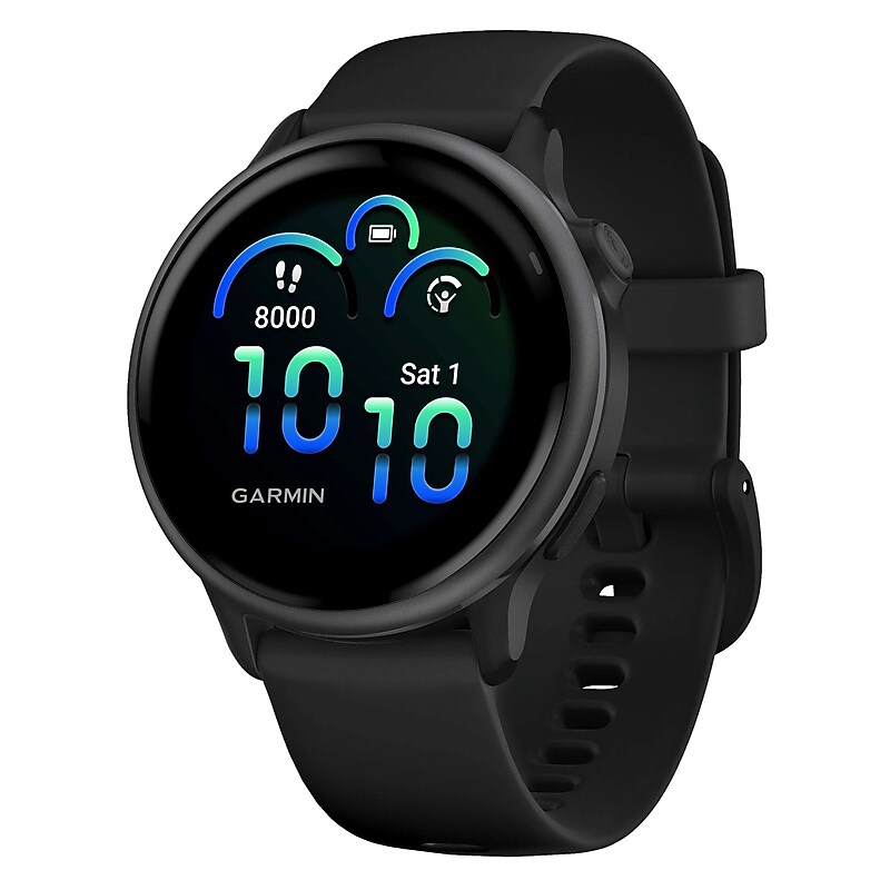 Garmin vívoactive 6 Fitness-Tracking AMOLED Smartwatch with Silicone Band, Slate Black (010-02985-00) image 1