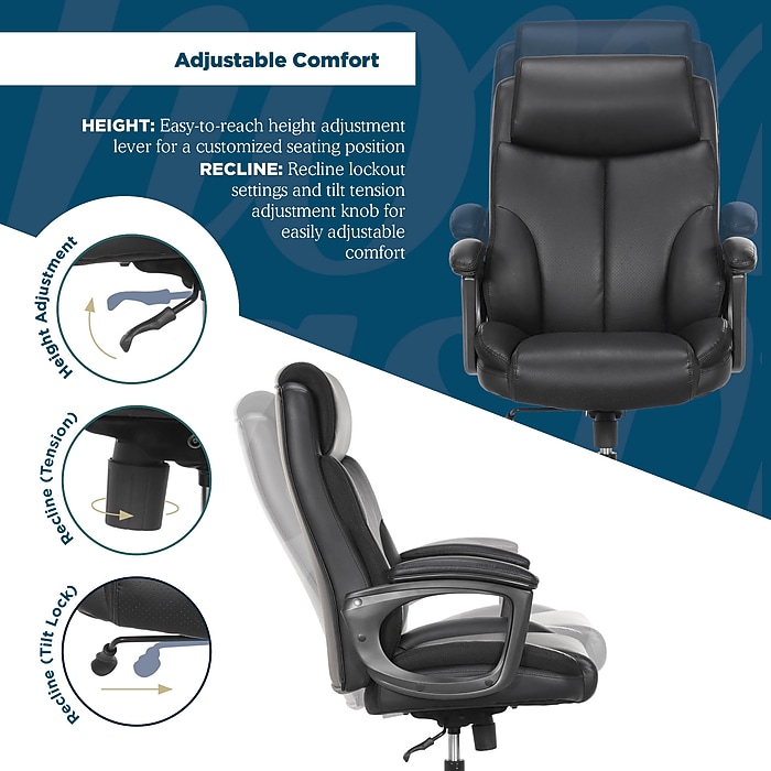 Thomasville Danvers Ergonomic Polyurethane Big & Tall Chair, 400