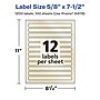 Avery Pearlized Ivory Rectangle Multipurpose Labels, 5/8" x 7-1/2", Ivory, 1200/Box (94119)~#|#~505B6412-11AC-4684-B41017CFDEC2F665_sc7