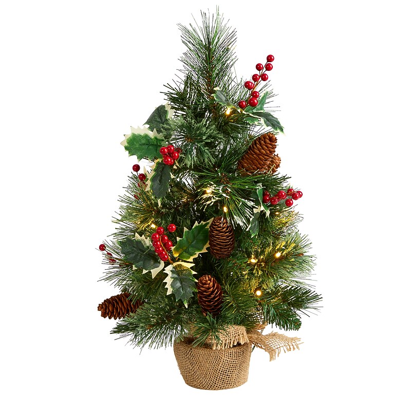 Nearly Natural Mixed Pine Artificial Christmas Tree, 18" (T1696) image 1