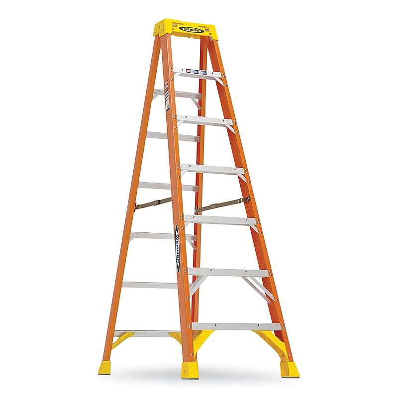 Werner 7' Fiberglass Step Ladder, 300 lbs. Capacity (6207) image 1