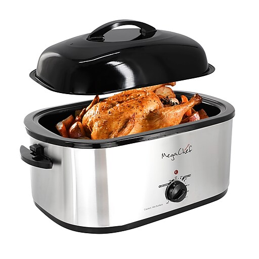 MegaChef 22 Qt Electric Roaster Oven, Silver (935121971M) | Staples