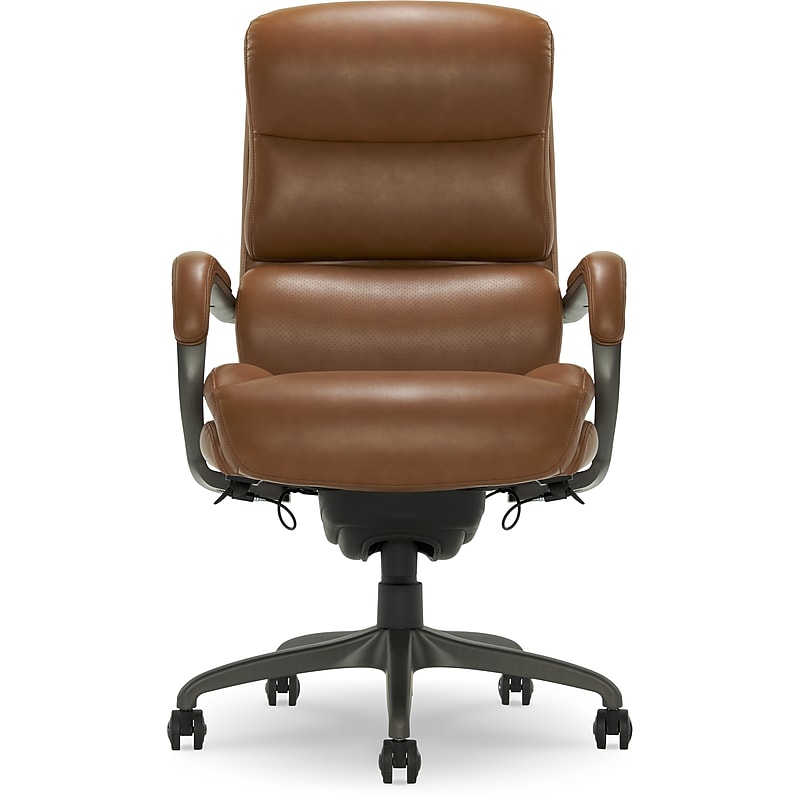 La-Z-Boy Aberdeen Ergonomic Bonded Leather Swivel Computer and Desk Chair, Camel (51545-CAM) image 1