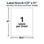 Avery Laser/Inkjet Multipurpose Labels, 11"  x 8.5", Matte White, 100/Box (94269)~#|#~5069DEC1-48ED-4B7C-8A585D6096EE5C6D_sc7