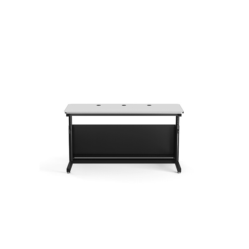 VersaDesk Deluxe 60"W Manual Adjustable Standing Computer Table, White/Black (CTL6024-BW) image 1
