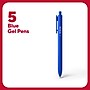 TRU RED™ Retractable Quick Dry Gel Pens, Medium Point, 0.7mm, Blue, 5/Pack (TR54495)~#|#~506E3F29-72FC-4DD8-A306FF11B967E653_sc7