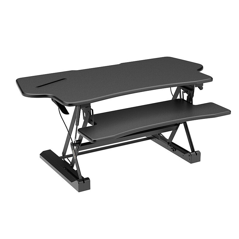 Mount-It! 48"W Rectangular Adjustable Metal Standing Desk Converter, Black (MI-7925) image 1