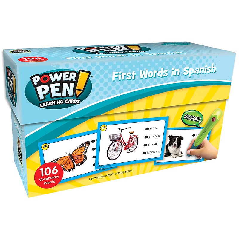 Teacher Created Resources Power Pen Learning Cards: First Words in Spanish, 53/Pack (TCR6726) image 1