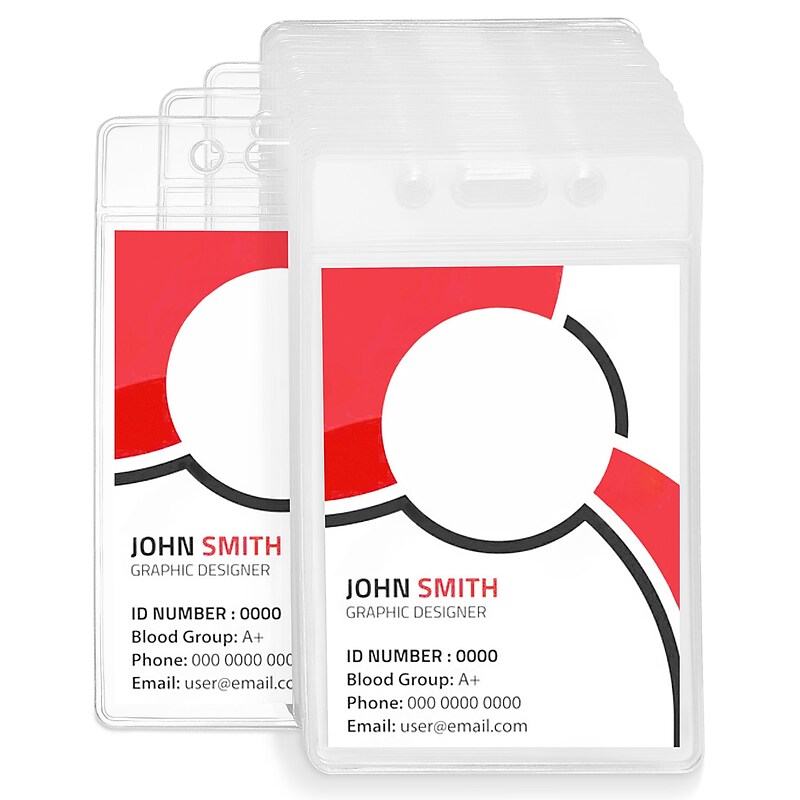 Staples ID Badge Holders, Vinyl, Clear, 50/Pack (37868-CC) image 1