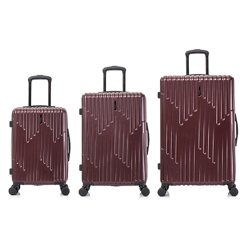 InUSA Drip Hardside Spinner Luggage Set, TSA Checkpoint Friendly, Wine (IUDRISML-WIN) image 1