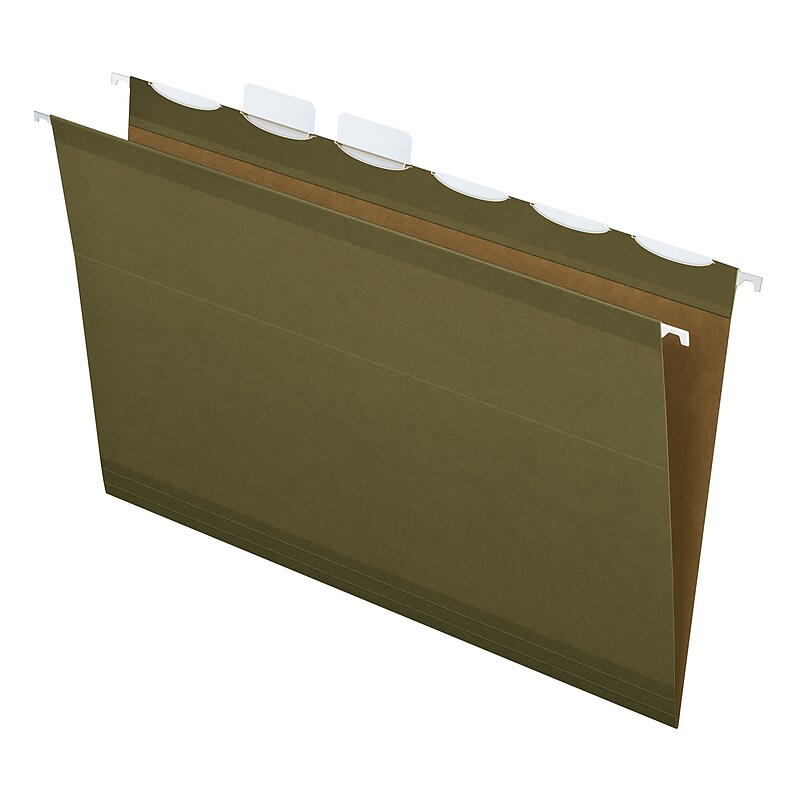 Pendaflex Ready-Tab Hanging File Folders, 6-Tab, Legal Size, Standard Green, 25/Box (PFX 42591) image 1