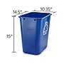 Coastwide Professional™ Plastic Indoor Recycling Container Without Lid, Blue Soft Molded Plastic, 7 Gallon (CW56432)~#|#~5084ED04-6A11-4986-BCFC9610EBA79FE6_sc7