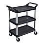 Luxor 3-Shelf Serving Cart, Black/Aluminum (SC12-B)~#|#~508644D7-A5E4-47BF-B7D2B24B55F95201_sc7