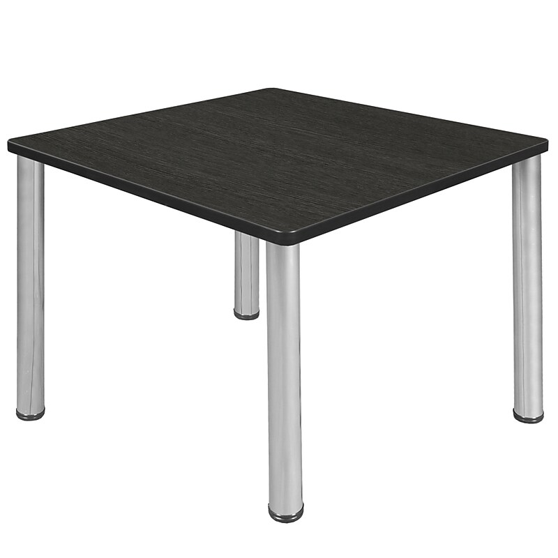 Regency Kee Square Laminate Breakroom Table, 36"D x 36"W, Ash Grey/Chrome (TB3636AGBPCM) image 1