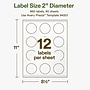 Avery Hemp Round Laser/Inkjet Multipurpose Labels, 2" Dia, Off-White (960/Box)~#|#~508C6665-E3FA-48E1-96BD53728DD558BD_sc7